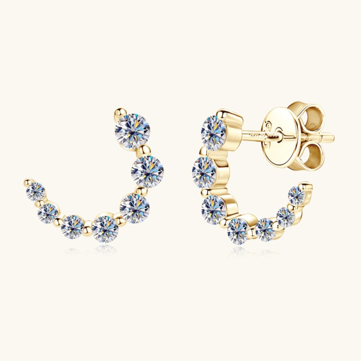 925 Sterling Silver Inlaid Moissanite Stud Earrings Carauana Store
