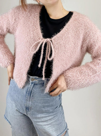 Tied Open Front Dropped Shoulder Cardigan Carauana Store