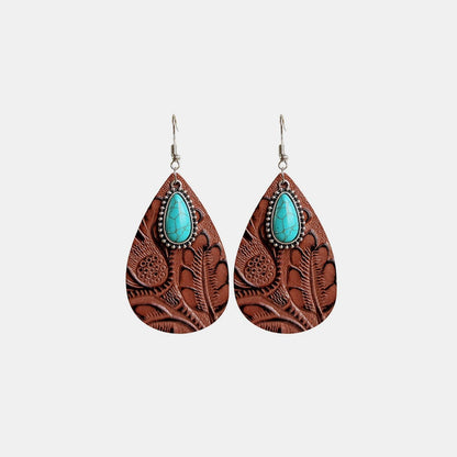 Artificial Turquoise Teardrop Earrings Carauana Store
