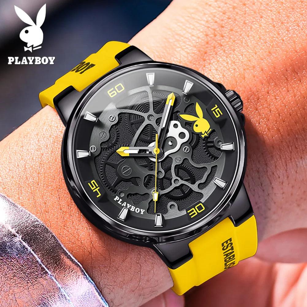 American PlayBoy Fashion Casual Men's Watch - Luxury Waterproof Luminous Quartz Wristwatch High Quality