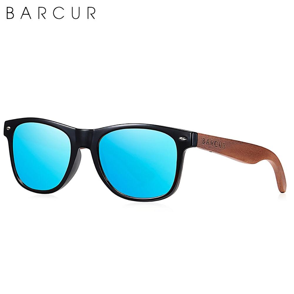 BARCUR Sunglasses Anti Blue Night Vision Mirror Free Wood Box