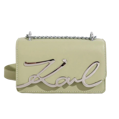 Light green CaRaUaNa Karl Clutch Bag
