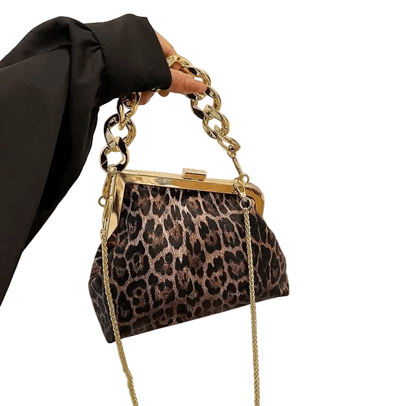 Carauana UNIU Leopard Clutch | Knitted Crossbody Luxury