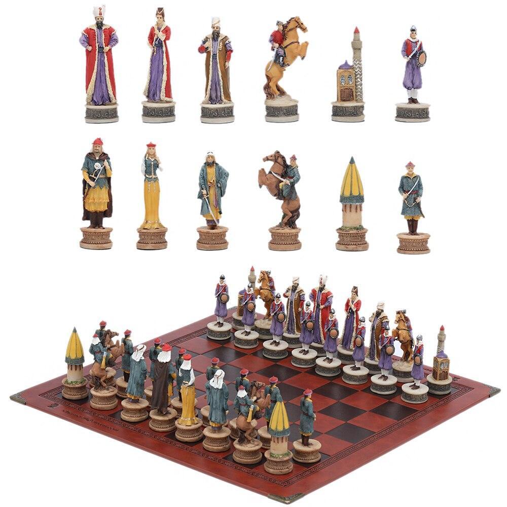 Chess Desktop Intelligence Game Movie Theme Toy Luxury Knight Hand-painted