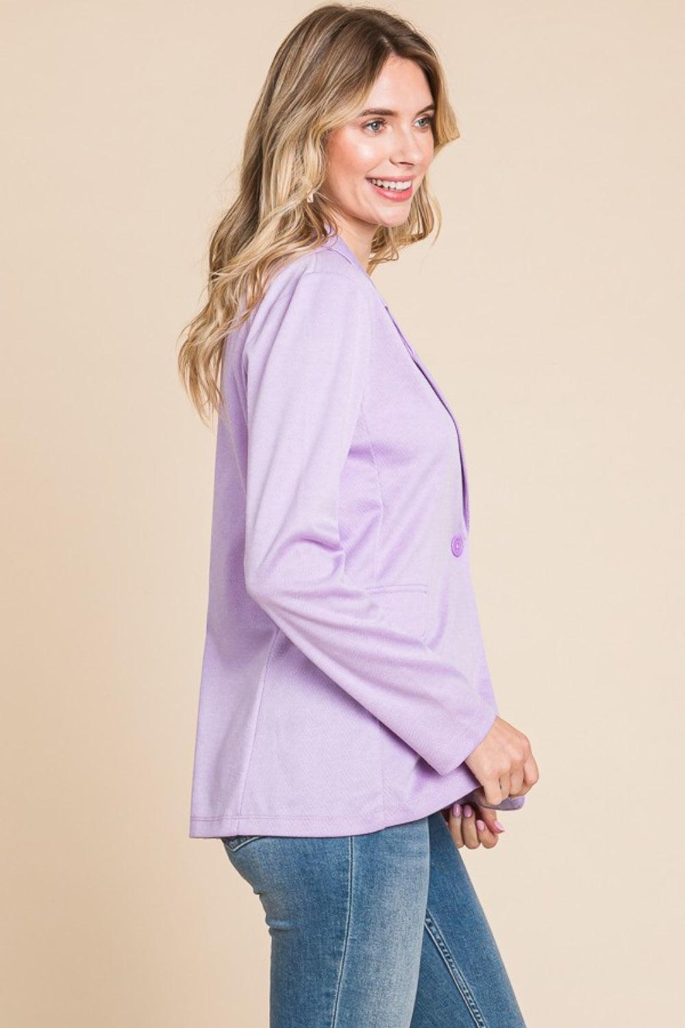 Culture Code Button Up Long Sleeve Slit Blazer Carauana Store