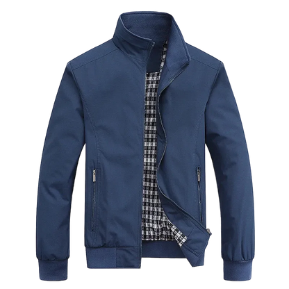 DEE MOONLY Casual Hooded Bomber Jacket for Men L–6XL FRONT BLUE