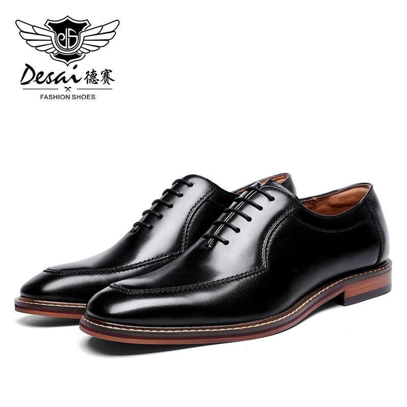 Desai Men Dress Shoes Oxfords Genuine Leather Italian Formal Shoes