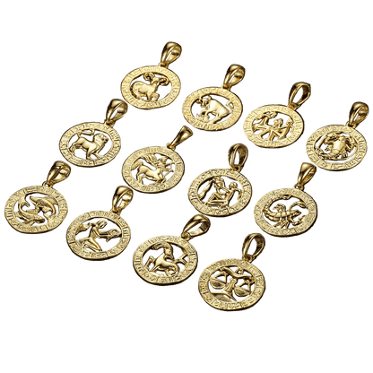 Zodiac Pendant Necklace | Gold-Filled Horoscope Necklace with 12 Signs CaRaUaNa Fashion