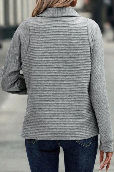 Half Zip Collared Neck Sweatshirt Carauana Store
