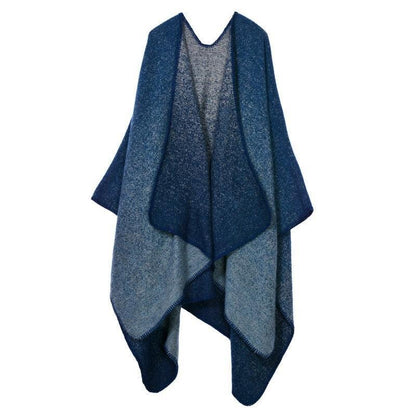 Lattice Women Travel Shawl Imitation Cashmere European National Style Fork Thickened Cloak Ponchos Capes