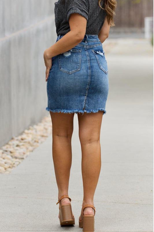 RISEN Amelia Full Size Denim Mini Skirt Carauana Store