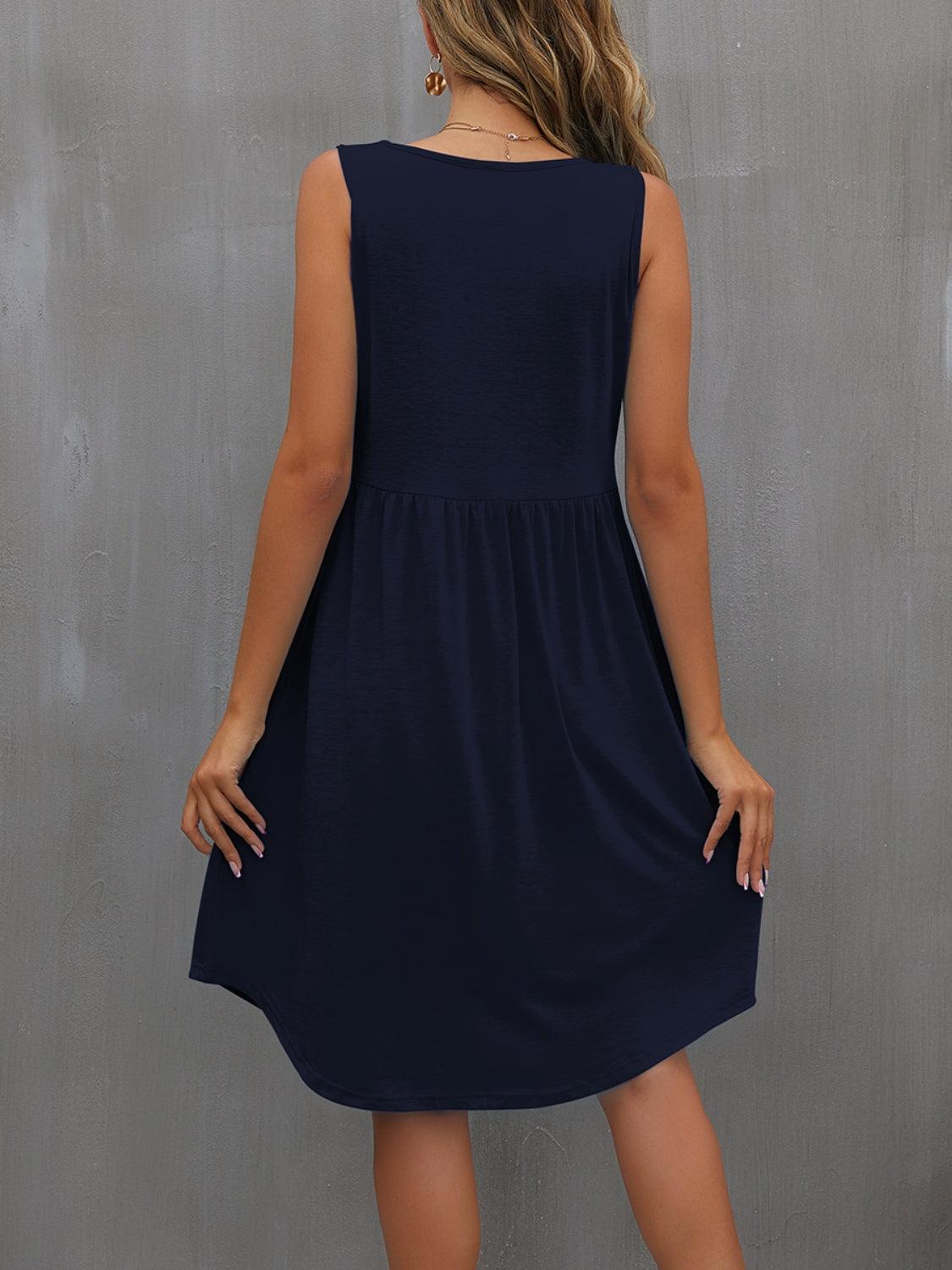 Round Neck Wide Strap Dress Carauana Store