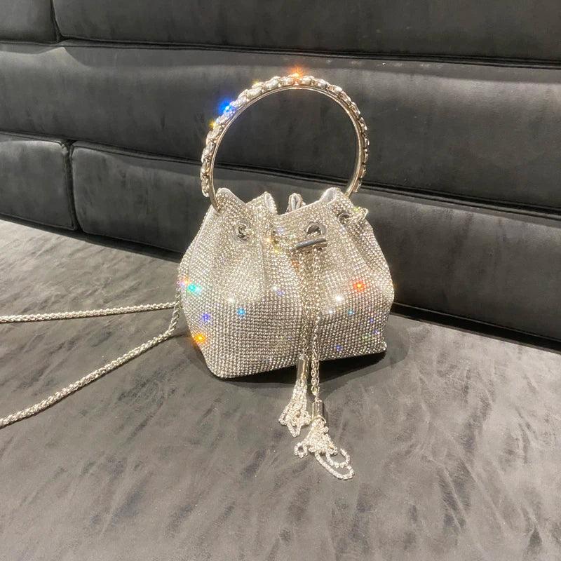 Luxury Designer Crystal Rhinestone Shoulder Bag - Evening Banquet Bag