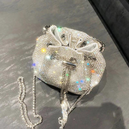 Luxury Designer Crystal Rhinestone Shoulder Bag - Evening Banquet Bag