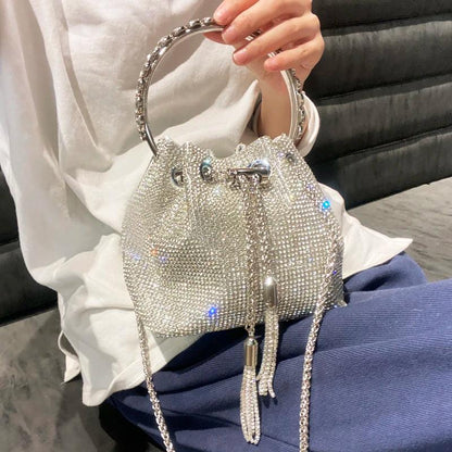 Luxury Designer Crystal Rhinestone Shoulder Bag - Evening Banquet Bag