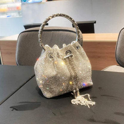 Luxury Designer Crystal Rhinestone Shoulder Bag - Evening Banquet Bag