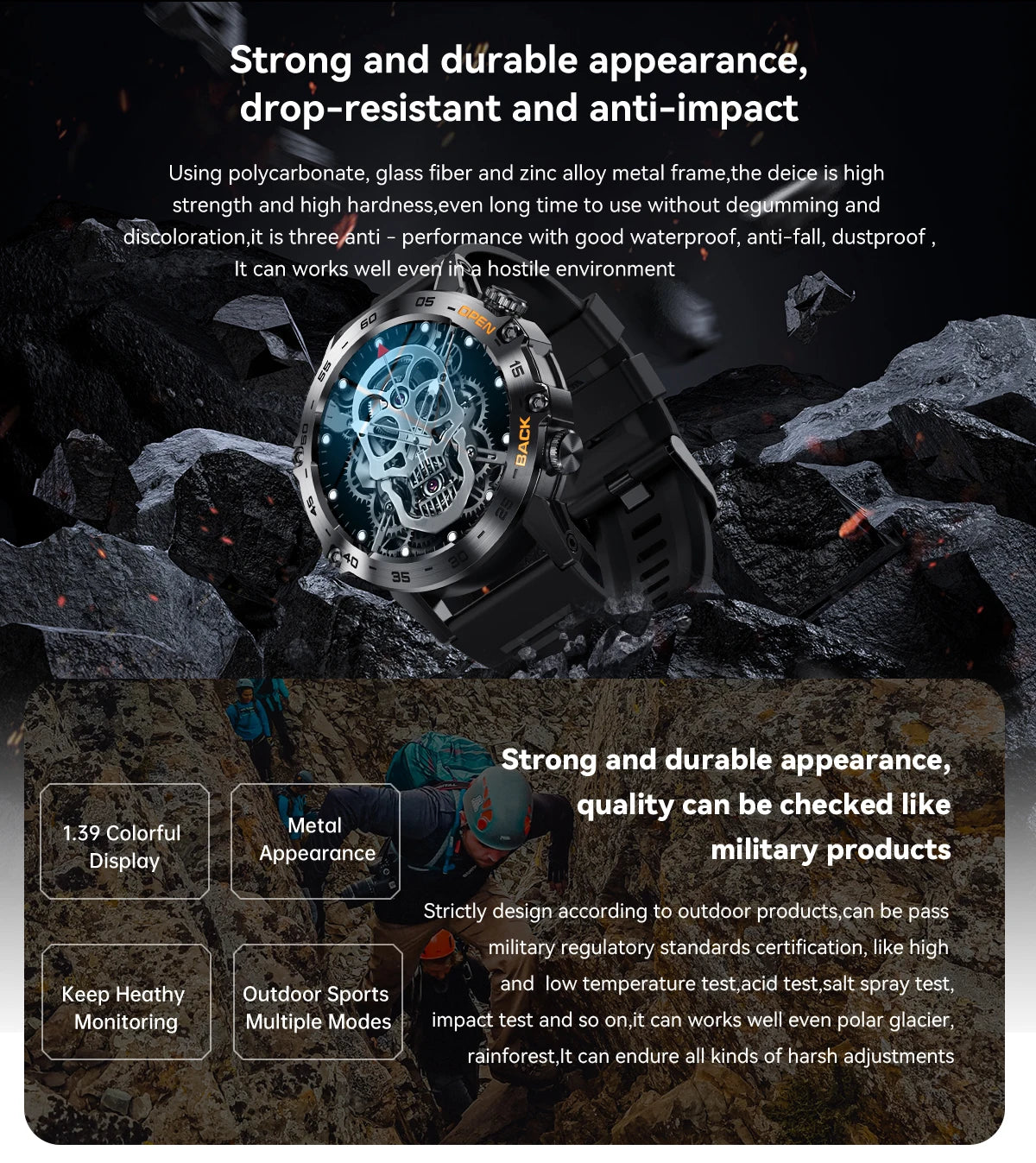 LEMFO Rugged Outdoor Sports Smart Watch: Beyond Boundaries - Carauana Store