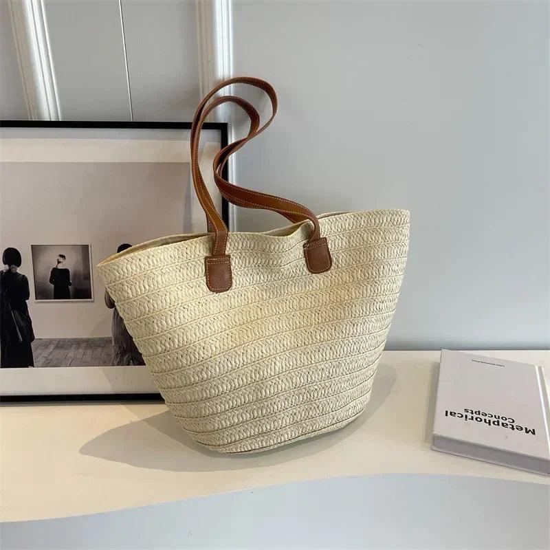 Sunny Days Ahead: Portable Straw Shoulder Bag – Your Stylish Satchel