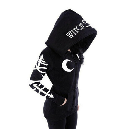 Women Hoodies Gothic Moon Letters