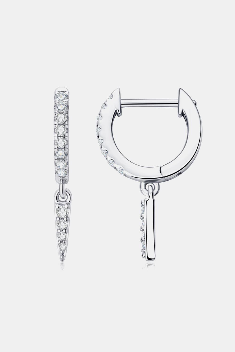 Moissanite 925 Sterling Silver Huggie Drop Earrings Carauana Store