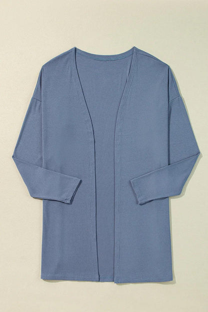 Slit Open Front Long Sleeve Cover Up Carauana Store