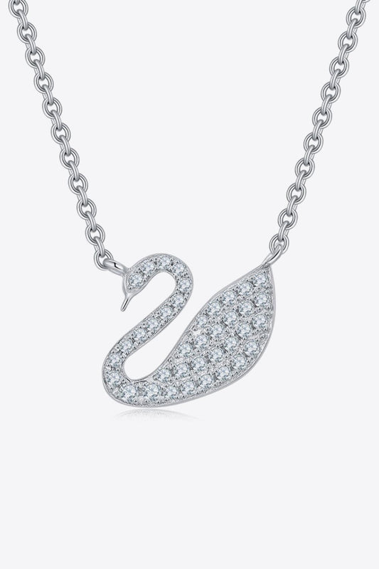 Moissanite Swan 925 Sterling Silver Necklace Carauana Store