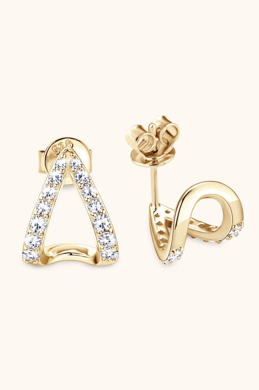 Moissanite Minimalist 925 Sterling Silver Earrings Carauana Store