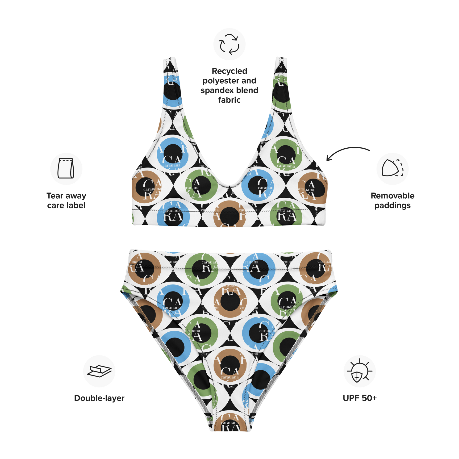 Carauana high-waisted bikini Pattern Eye