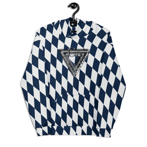 Sweat à capuche unisexe CaRaUaNa bleu et blanc