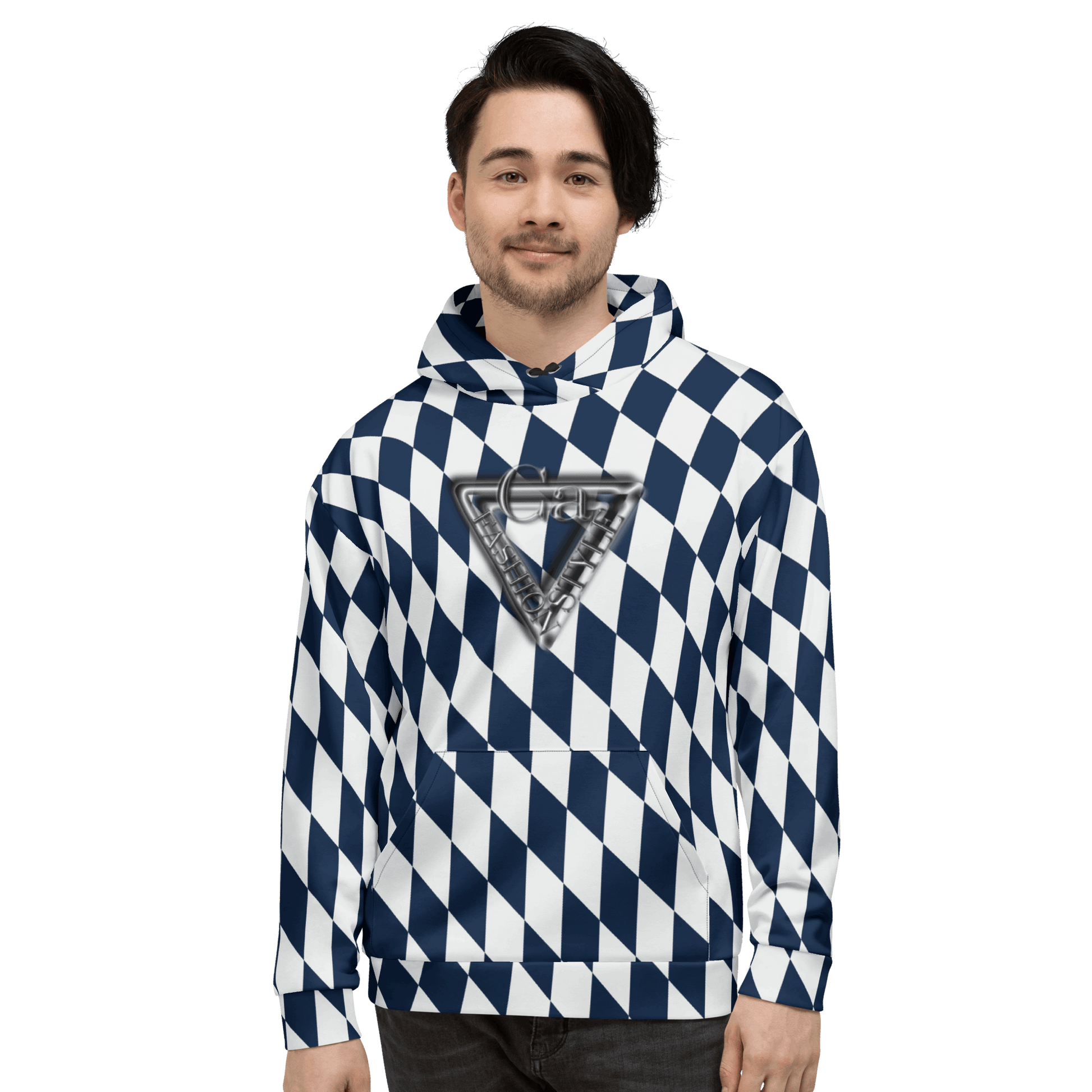 CaRaUaNa Unisex Hoodie Blue white CaRaUaNa Fashion
