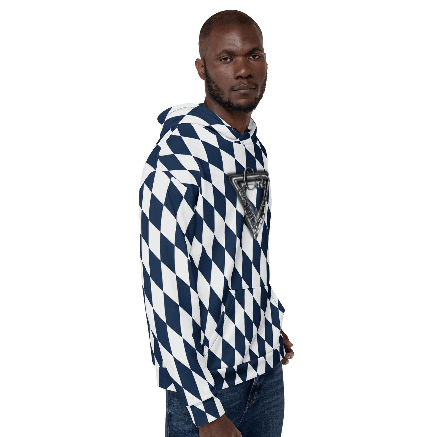 CaRaUaNa Unisex Hoodie Blue white CaRaUaNa Fashion