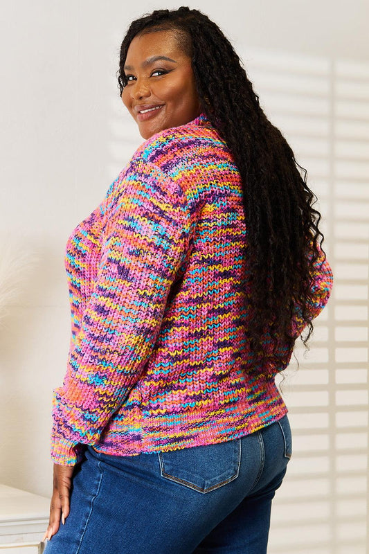Angel Wings Woven Right V-Neck Long Sleeve Cardigan Carauana Store