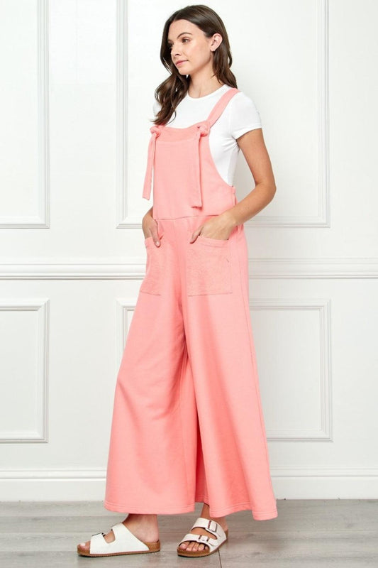 Veveret Wide Strap French Terry Overalls Carauana Store