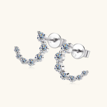 925 Sterling Silver Inlaid Moissanite Stud Earrings Carauana Store
