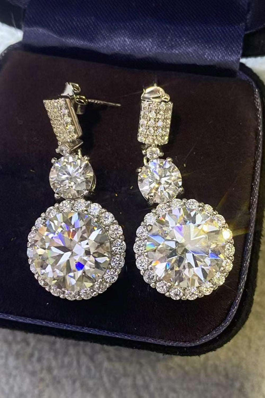 12 Carat Moissanite Platinum-Plated Drop Earrings Carauana Store