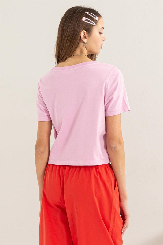 HYFVE Round Neck Cropped T-Shirt Carauana Store