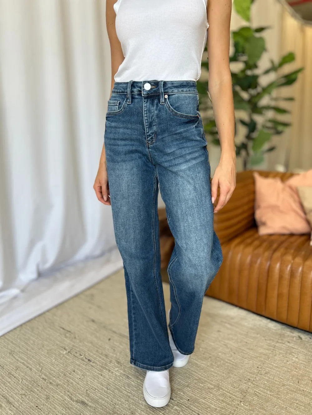 RFM Full Size High Rise Tummy Control Wide Leg Jeans Carauana Store