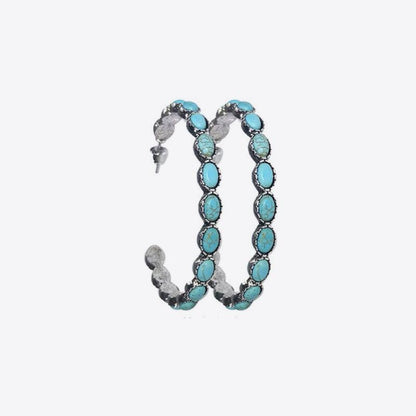 Artificial Turquoise C-Hoop Earrings Carauana Store