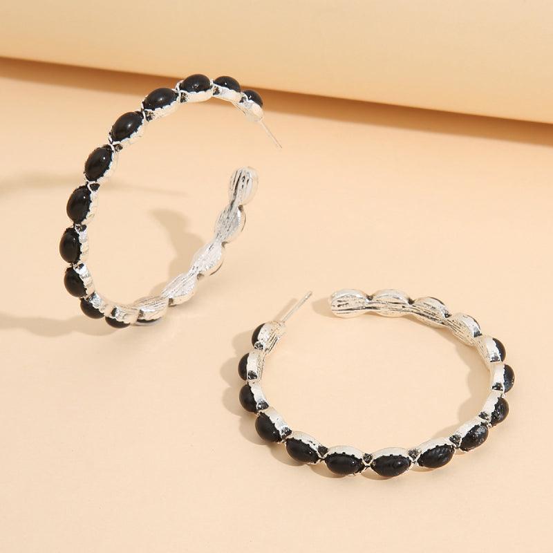 Artificial Turquoise C-Hoop Earrings Carauana Store