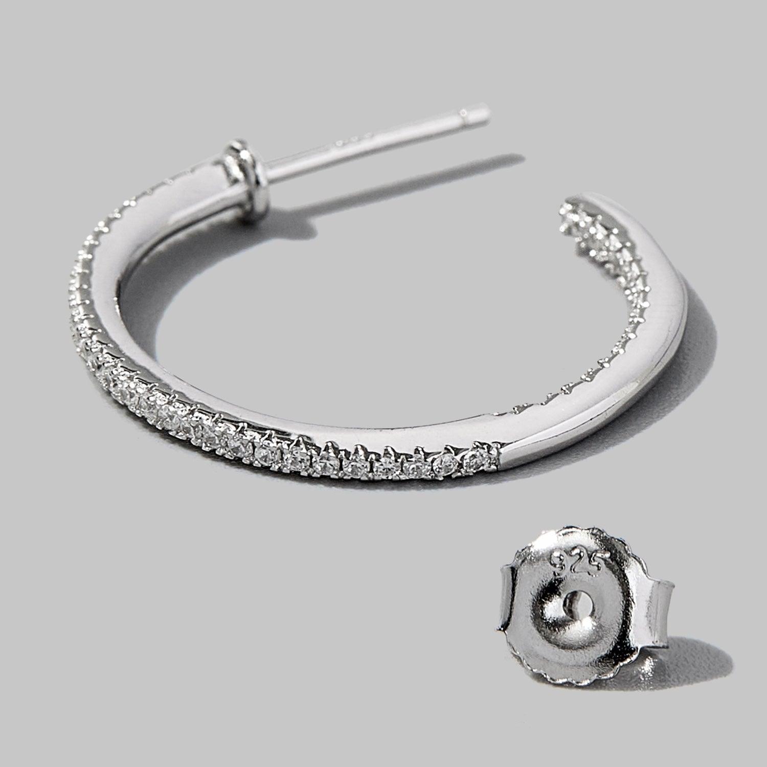 Zircon 925 Sterling Silver C-Hoop Earrings Carauana Store
