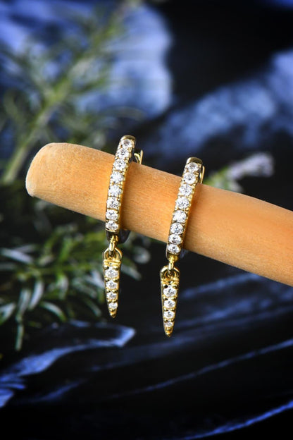 Moissanite 925 Sterling Silver Huggie Drop Earrings Carauana Store