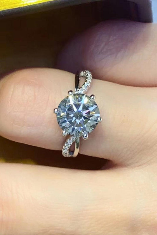 2 Carat Moissanite Ring in Smokey Gray Carauana Store