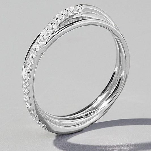 Inlaid Zircon 925 Sterling Silver Ring Carauana Store