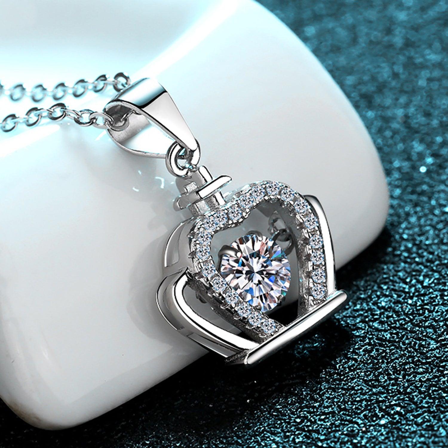 Moissanite Crown 925 Sterling Silver Necklace Carauana Store