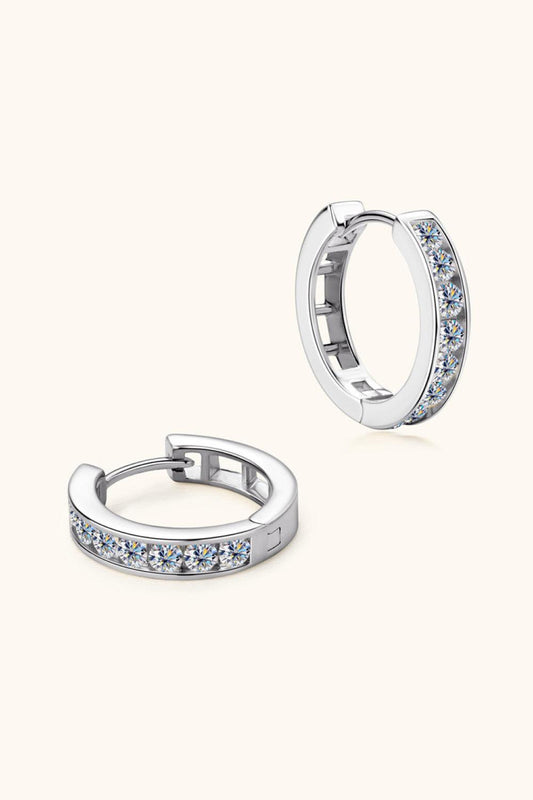 Moissanite 925 Sterling Silver Huggie Earrings Carauana Store