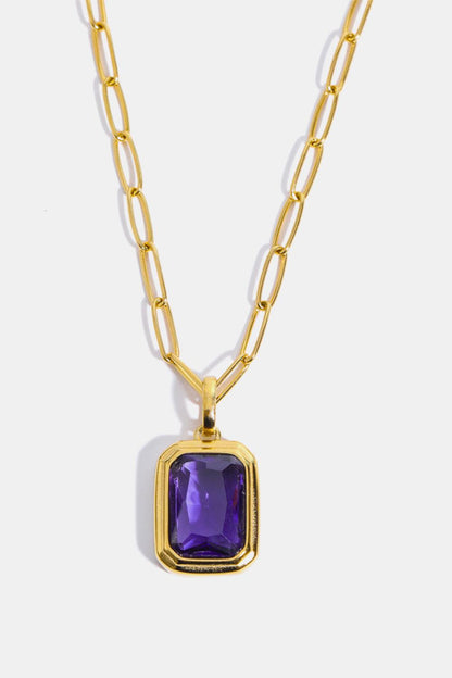 Zircon 18K Gold-Plated Geometrical Shape Pendant Necklace Carauana Store
