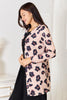 Double Take Printed Button Front Longline Cardigan