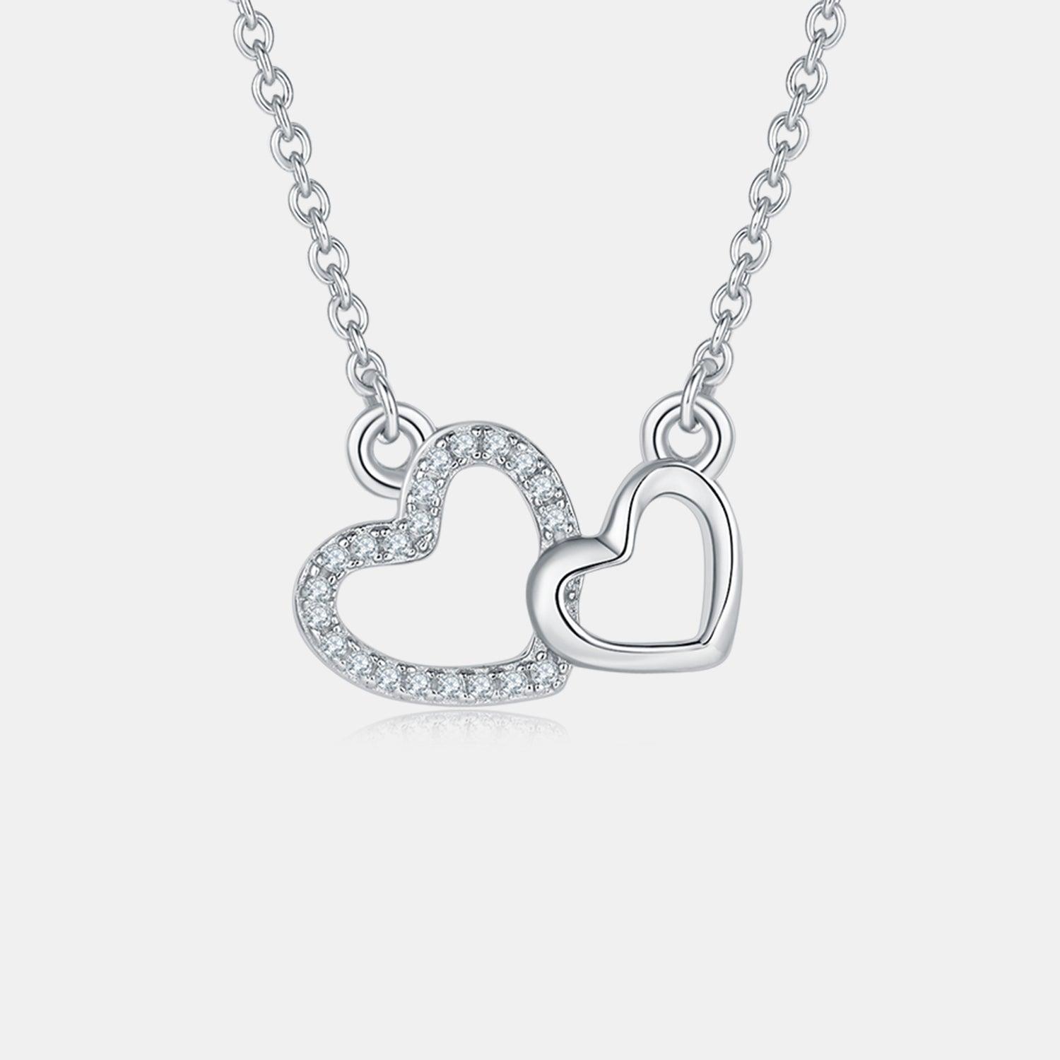 Moissanite 925 Sterling Silver Heart Necklace Carauana Store