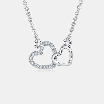 Moissanite 925 Sterling Silver Heart Necklace Carauana Store