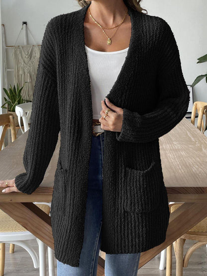 Open Front Long Sleeve Cardigan Carauana Store